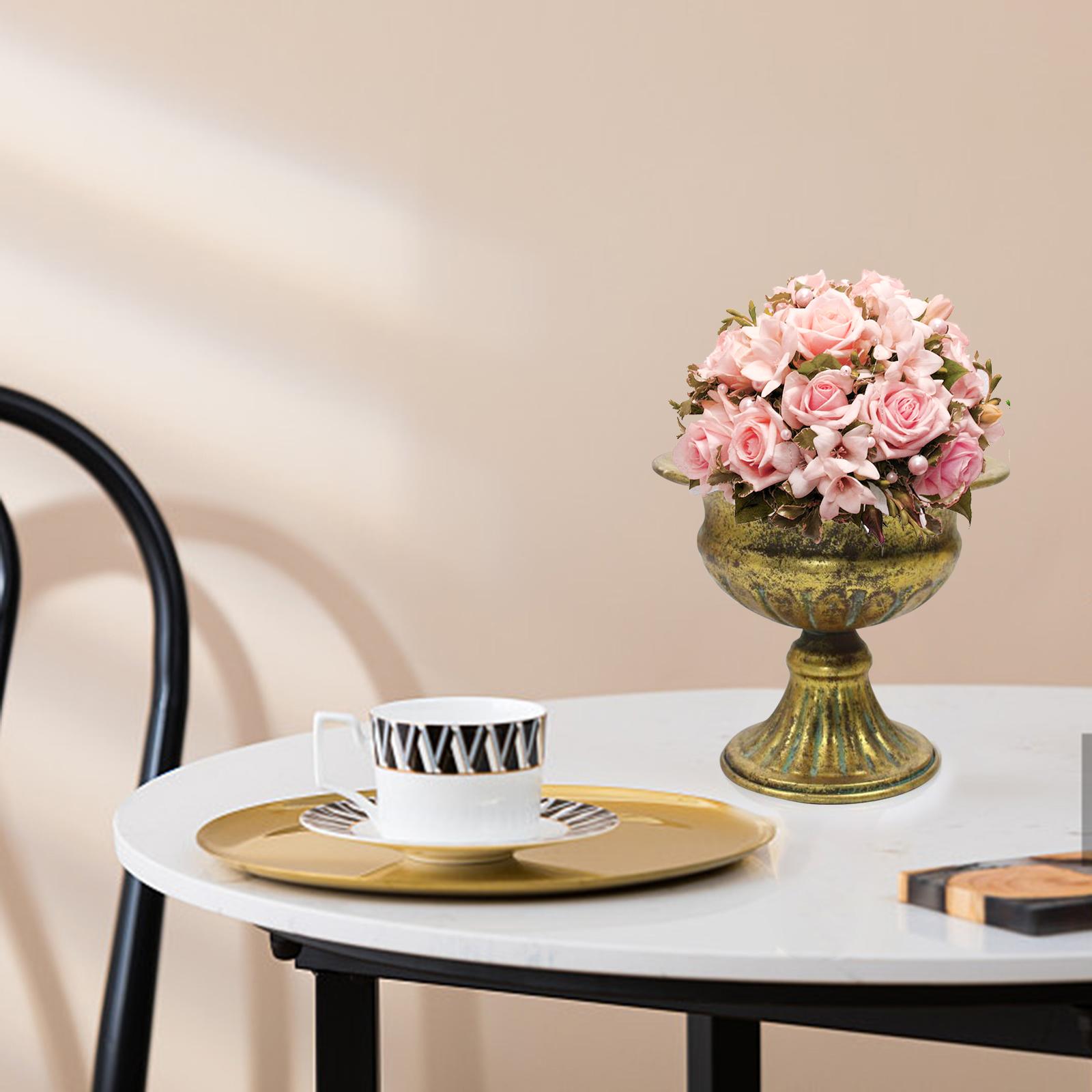 Винтажная Ваза для Центральной Композиции Свадебного Стола Ваза для Цветов золотой