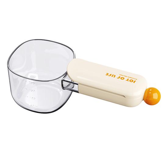 Rice Scoop with Sealing Clip Large Kitchen Measuring Spoon for Flour Grains Food-Grade Plastic Kitchen Scoop for Cereal Containers Pantry Organization