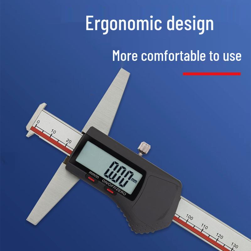 High Precision Electronic Digital Depth Gauge with Single Hook, 0-150/200/300mm.