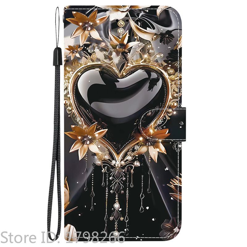 Elegante Portafoglio Colorato con Fiore Custodia per Telefono per Samsung Galaxy A27 5G SM-A276 A 27 Copertura in Pelle Flip Magnetica Carino Modello 3D Capa