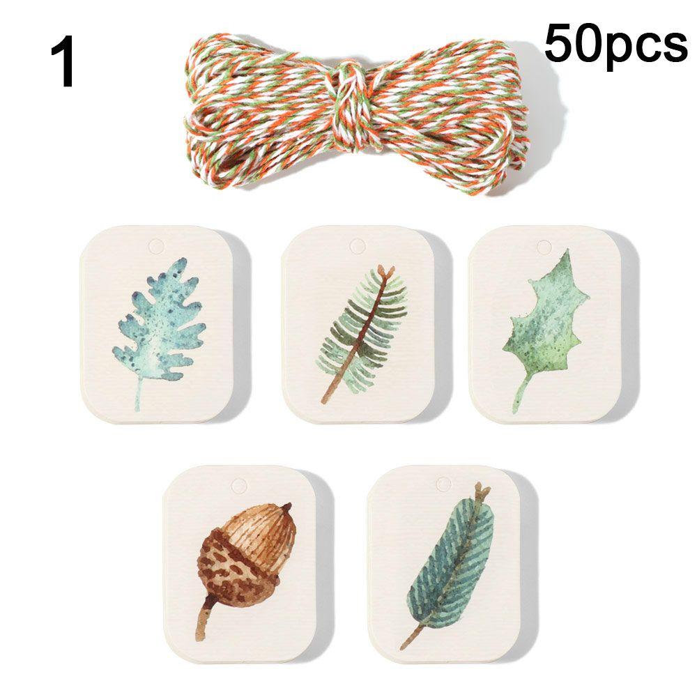 48/50 шт. Новогодние принадлежности для упаковки Санта-Клаус Крафт-бумага Рождественские наклейки Упаковка подарков Крафт-бирка Бирки для подвешивания