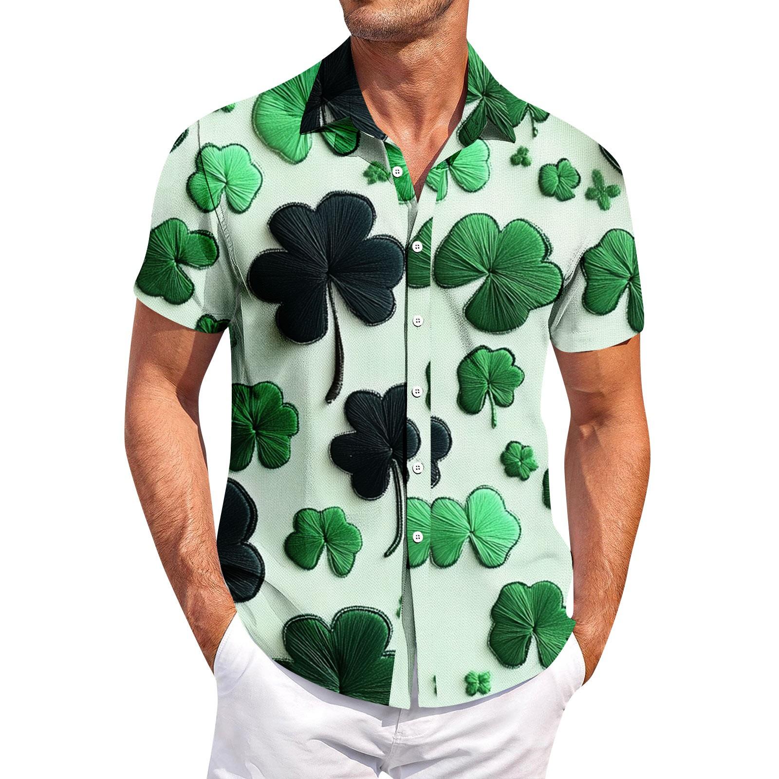 

Мужская повседневная рубашка с короткими рукавами, облегающая, стильная, мужская. Патрик Принт L