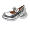 2024 Autumn New Women's Shoes Fashion Platform Block Heel Casual Shoes Walking Dancing Sneakers Luxury Leather Mary Jane Shoes