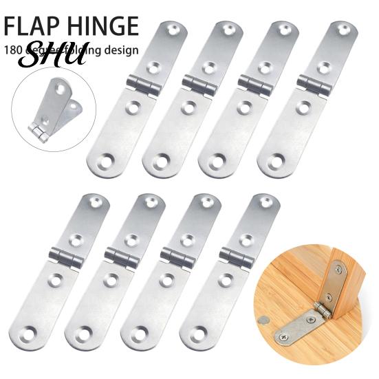Table Flap Hinge 8Pcs Screw-On Hinges Rustproof Corrosion Resistant Foldable Smooth Cabinet Furniture 180-Degree Electroplated Heavy-duty
