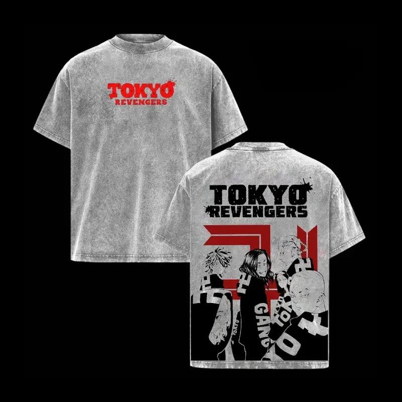 Anime Tokyo Revengers Hanagaki Takemichi Graphic T Shirt Men Women Clothing Oversized Tshirt Washed Cotton Tee Harajuku T-shirt