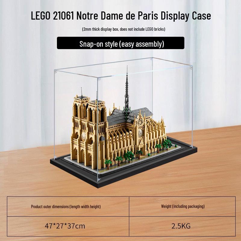 

Clear Acrylic Dustproof Display Box for LEGO 21061 Notre Dame Architecture Model Inner Dimensions: 45x25x35 cm