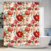 Bath Shower Curtain Flowers Waterproof White Red Pink Home Decor Indoor Bathroom Shower Room Decoration Wall Hanging