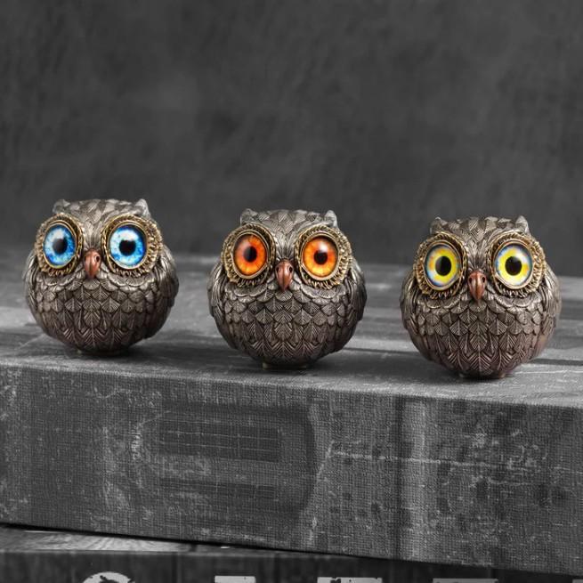 Cute Owl Resin Ornaments: Handmade Garden & Home Decor