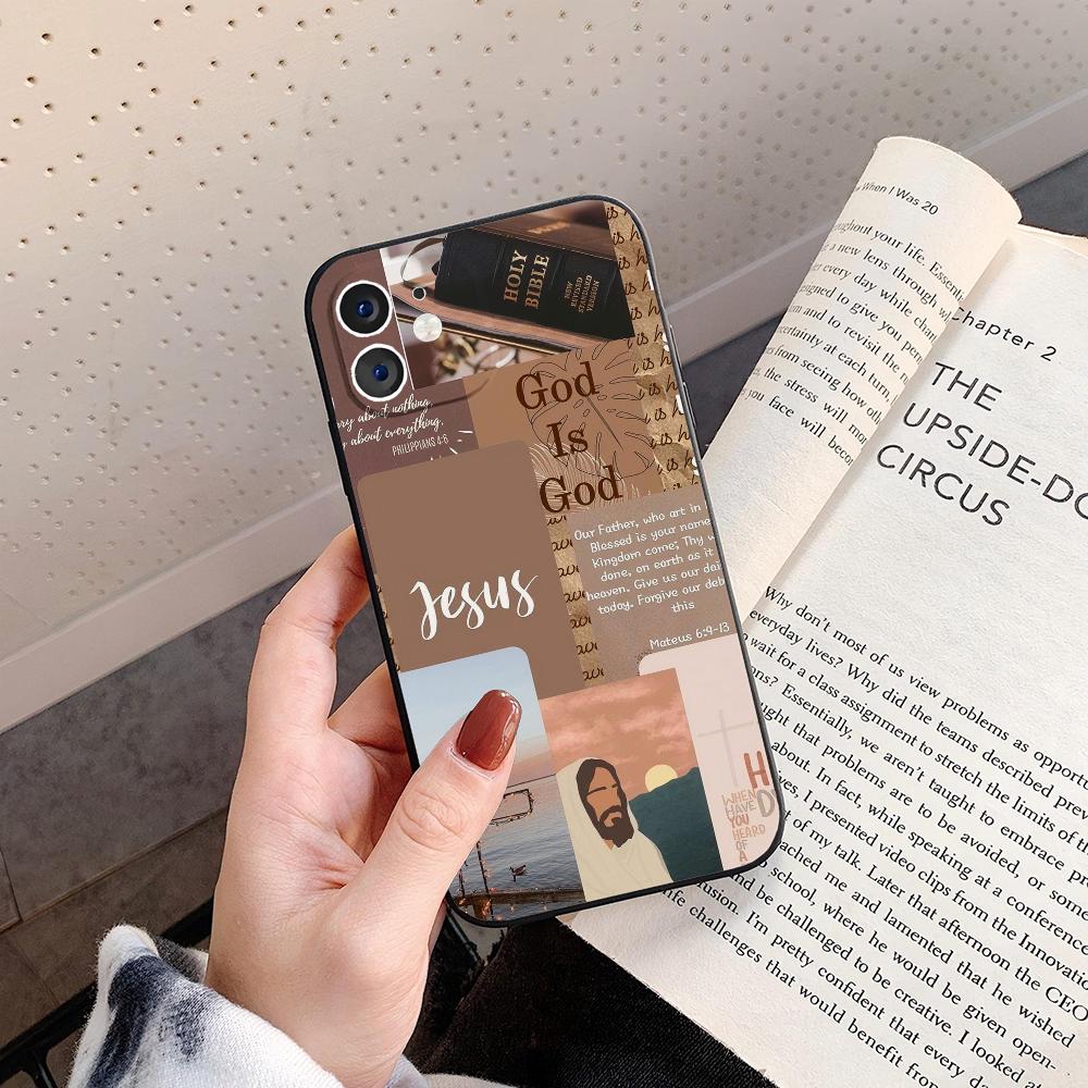 Vers der christlichen Bibel Jesus Telefonhülle Silikon weich für iPhone 16 15 14 13 12 11 Plus Pro Max Plus
