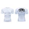 Compressie T-shirts voor Mannen Korte Mouw Sportschool Workout Fitness Onderhemden Sneldrogend Atletisch T-shirt Top 10095