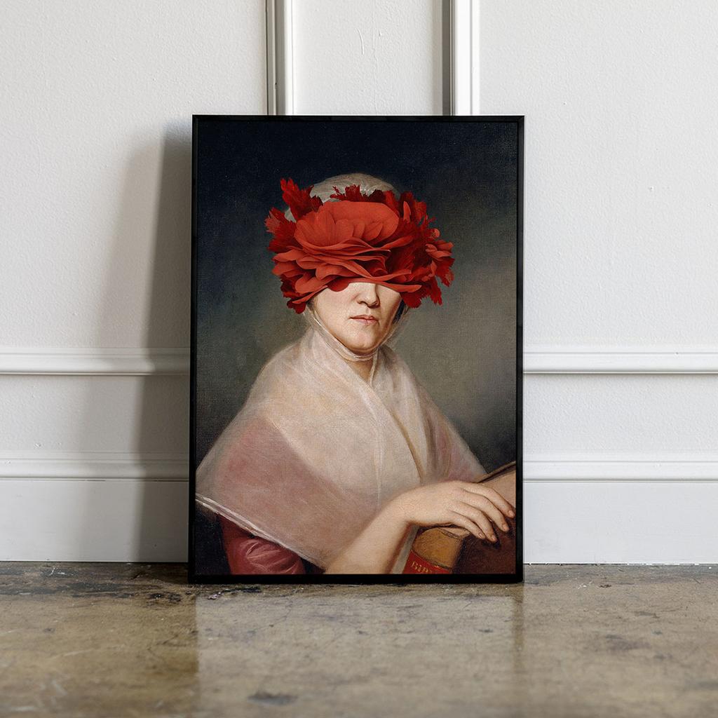 Poster Portrait Red Flower