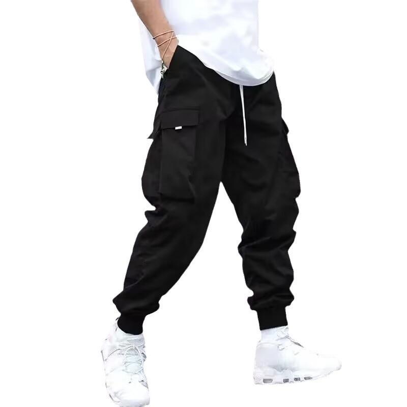 Mens Vintage Workwear Cargo Pants Loose Fit Straight Leg Printed Trousers Fall Outdoor Activity
