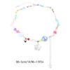 Colorful  Beaded Colored Heart Choker Necklace Adjustable Clavicle Chain for Women Girl Cute Handmade Boho- Jewelry
