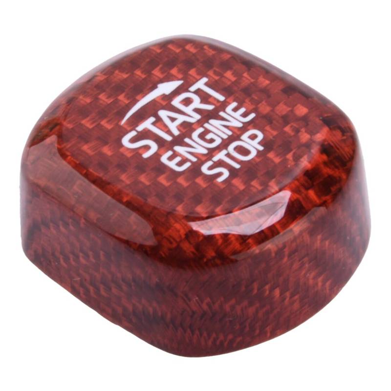 Car Center Engine Start Stop Push Button Switch Cover Trim Fit for Volvo S60     Red Carbon Fiber