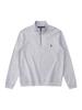 Men's Half-Zip Stand Collar Polo Horse Logo Embroidered Long Sleeve Hoodie Jacket