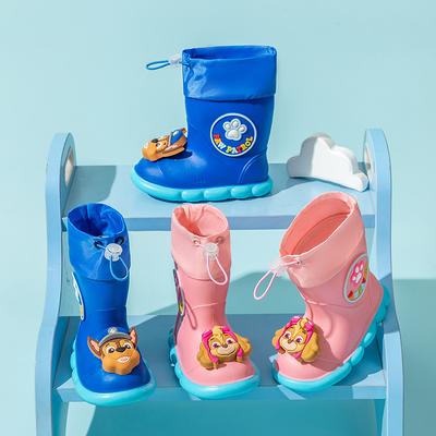 Nové dětské holínky Paw Patrol Roztomilé kreslené Protiskluzové Odolné proti opotřebení Vodní boty pro žáky základní školy Venkovní Manžetové Vodotěsné boty