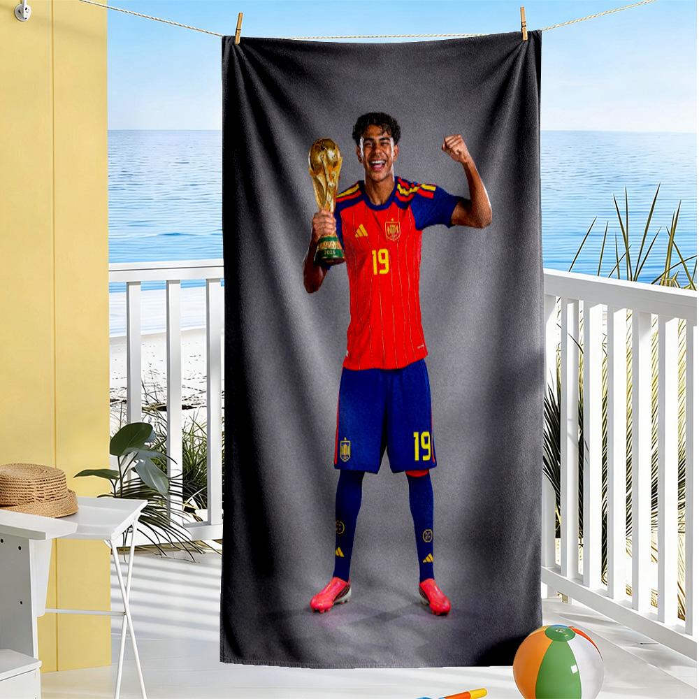 Lamine Yamal Barcelona Player Celebration Beach Towel Soft Durable Quick-Dry Comfortable Lightweight Perfect for Traveling Yoga Camping and Swimming
