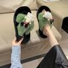 Autumn and winter new women's cotton slippers home indoor non-slip cartoon cute small coal balls Korean version fashion versatile outer wear