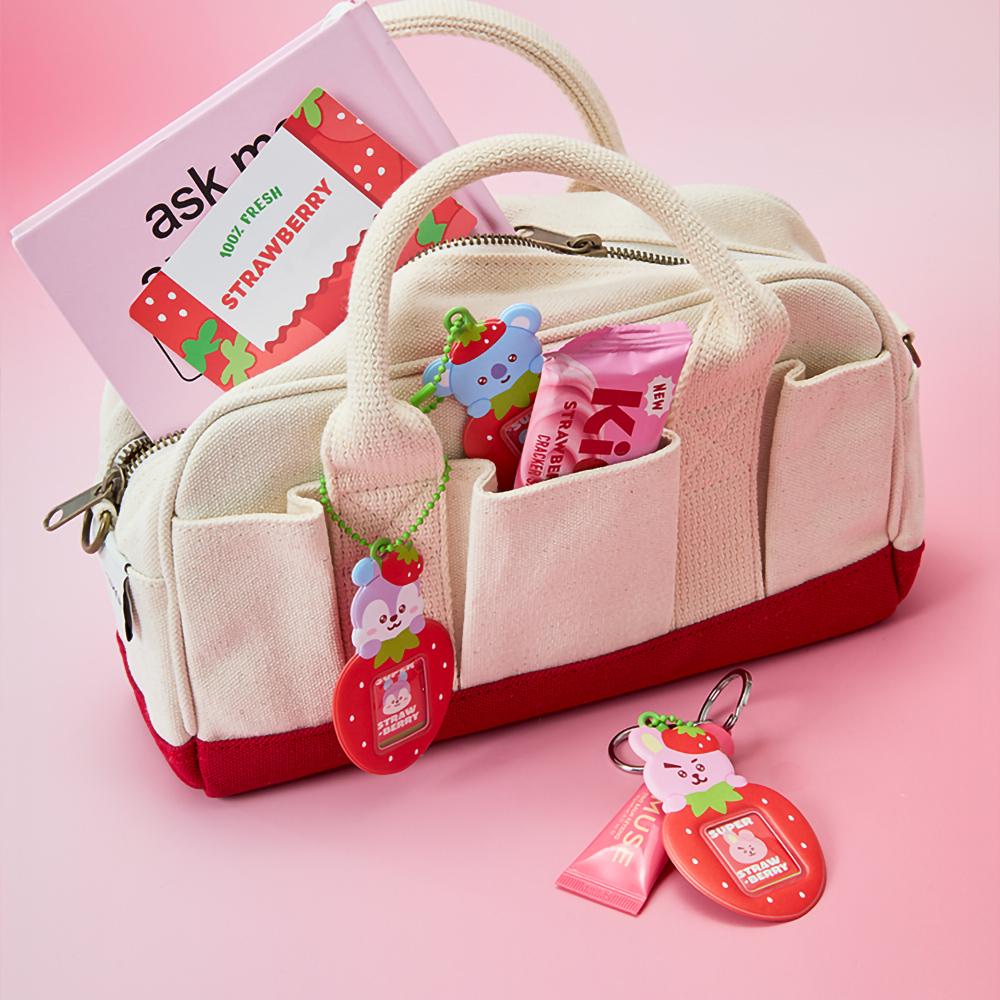 BT21 RJ Strawberry Party Mini Photo Holder Keyring