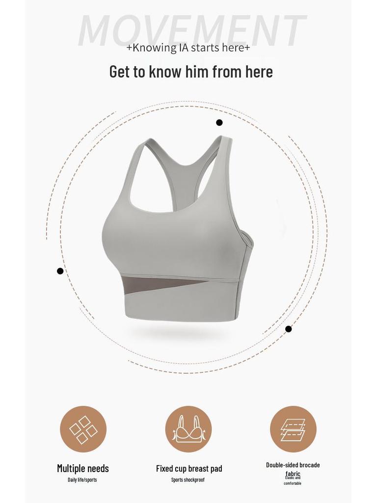 Soutien-gorge de sport antichoc pour femme - Anti-affaissement, Débardeur de course à pied et de yoga haute intensité avec beau design dorsal