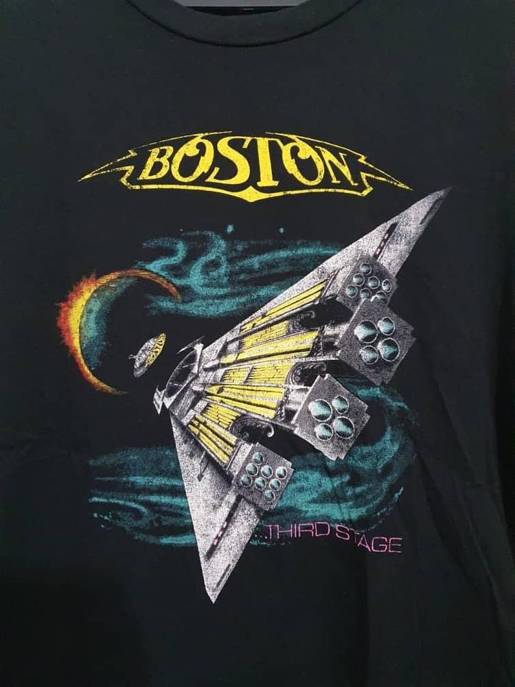 Черная футболка Boston Band Хлопок Полный размер Унисекс S-5XL Унисекс Футболка S