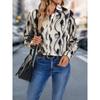 Simple And Clear Love Flower Print Ladies Casual Long Sleeve Lapel Shirt Outdoor Casual Ladies Shirt Urban Street Fashion Shirt