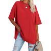 Women's T-Shirt Oversized Relaxed Fit Raglan Sleeve Crew Neck Short Sleeve Top
