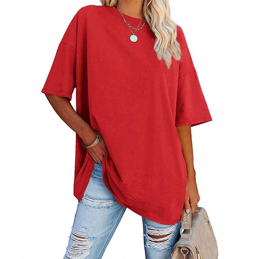 Women's T-Shirt Oversized Relaxed Fit Raglan Sleeve Crew Neck Short Sleeve Top