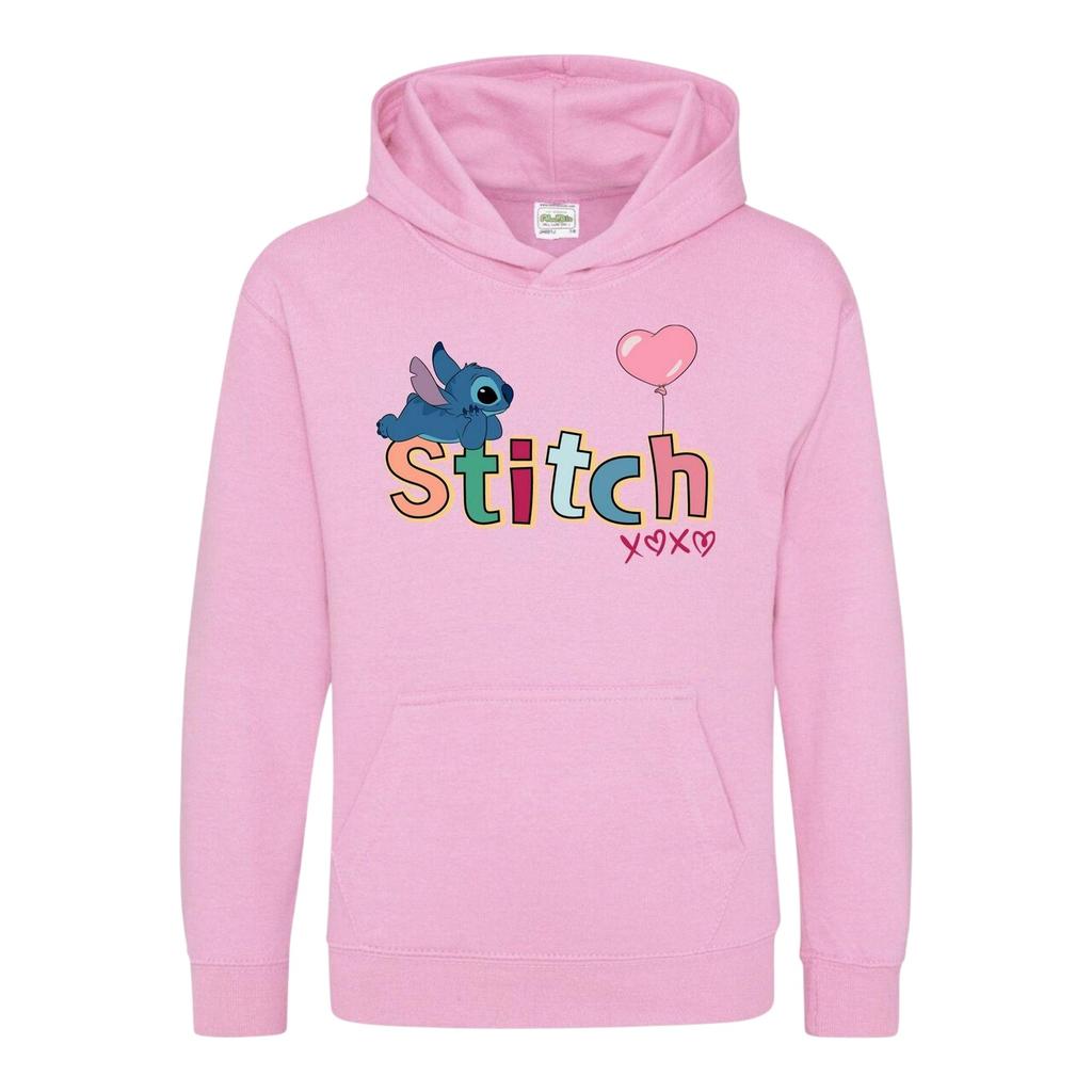 Lilo & Stitch Childrens/Kids Heart Long-Sleeved Valentine`s Day Hoodie