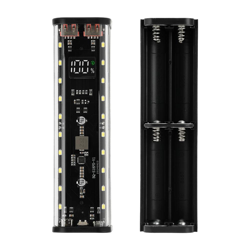 DIY 8pcs*18650 Power Bank Case No-welding Battery Box Mecha Transparent Shell Long Endurance Fast Charging Mobile Power Supply