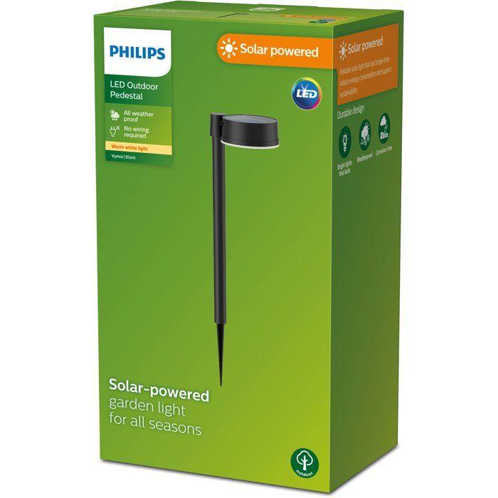 Borne lumineuse extérieure - philips - vynce - montage à broche ronde - noir