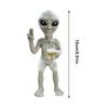 Alien Drinking Beer Resin Figurine Sculpture Ornament Small Collectible Statue for Office Entryway Home Garden Outdoor Decor