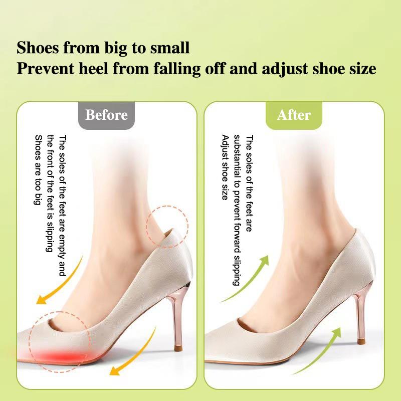 1Pair Women Forefoot Pad Pain Relief Insert Half Size Insoles Non-Slip Cushion Shoe Breathable Sweat Absorbing Foot Pads