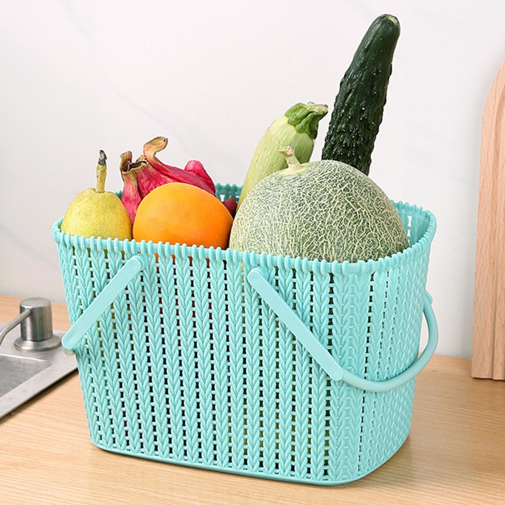 Shower Caddy Bin Strong Plastic Large Opening Smoothing Handle Draining Holes Shower Basket for