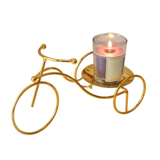 Fresh Color Candle Holder Creative Bicycle Holder, Iron Art Compact Candlestick, Aromatherapy Scented Stick Display for Bathroom Sink Bedroom Bedside