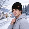 Unisex Color Rolled Cuff Knit Warm Winter Hat with Ear Coverage for Outdoor
