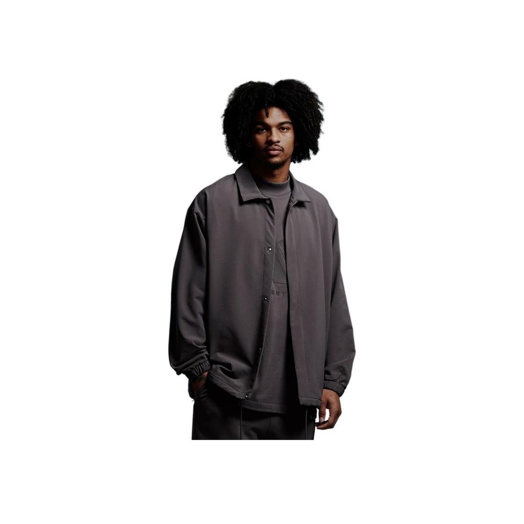 adidas The 2024 Collection Chapter 02 Letter Logo Polo Collar Concealed Button Jacket Unisex Jackets Charcoal-Grey IW1635