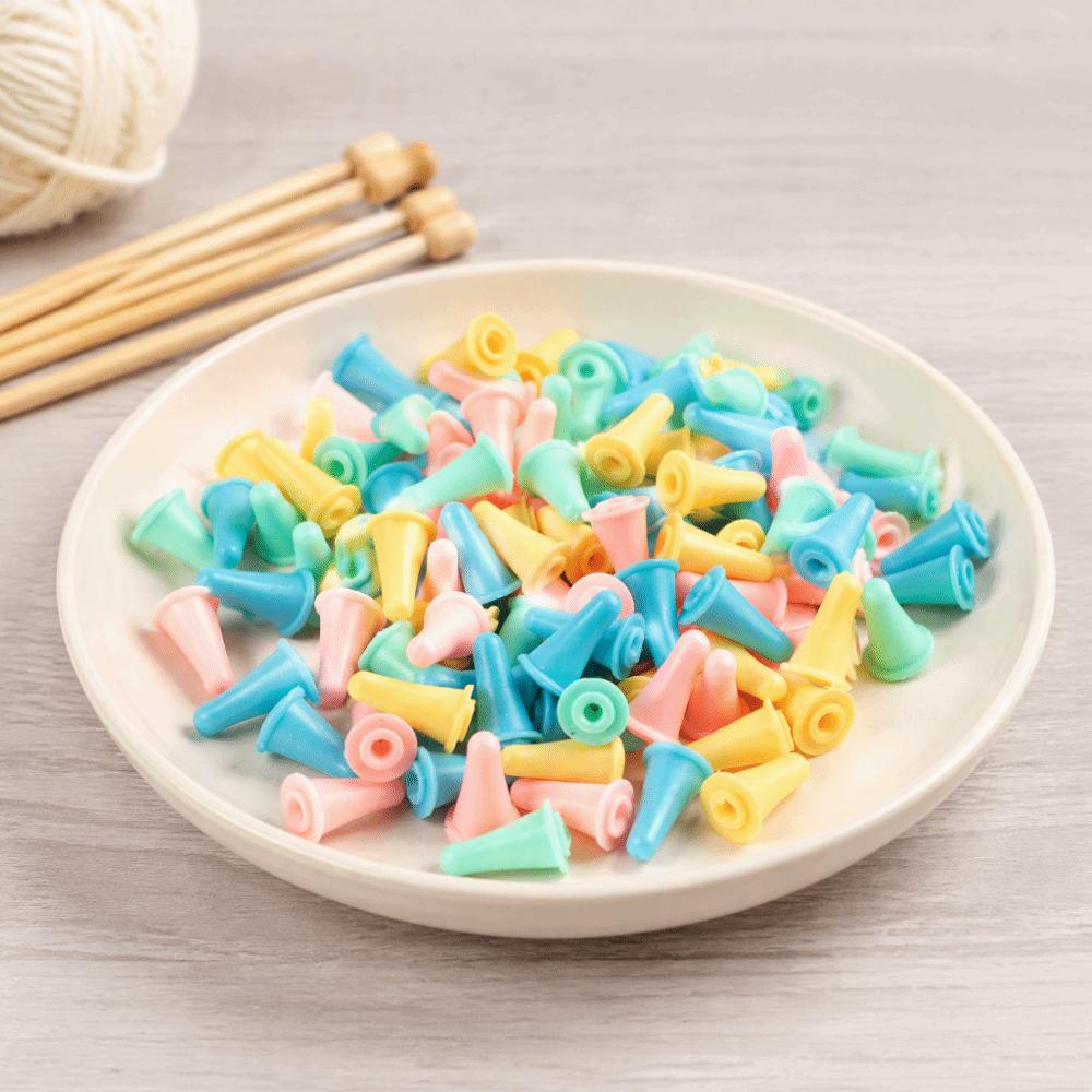 100Pcs Colorful Needle Point Protectors Coarse Needles Knitting Needle Stoppers  For Weaving