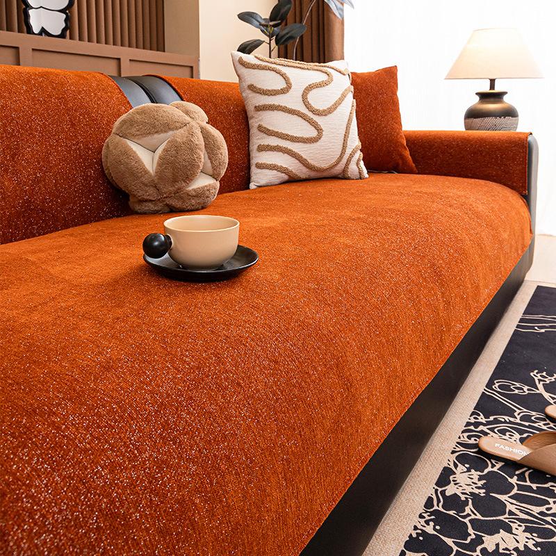 2025 New Light Luxury Premium Chenier Sofa Cushion Fixed Non-slip Anti-cat Scratch Straight Row Sofa Cushion