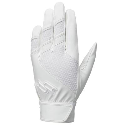 SSK Baseball Batting High School Baseball Medium Gloves, Compatible, Hands, EBG3003W, White,