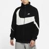 Nike Big Swoosh Logo Sherpa Fleece Warm Stand-Collar Jacket Men Outerwear Black White DH2474-011