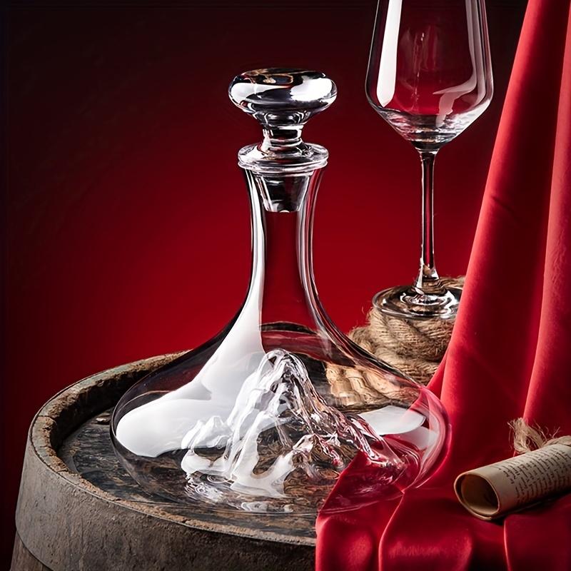 Handcrafted Wine Decanter Featuring an Ice Mountain Motif, Perfect for Aerating Red Wine Without The Need for Electricity