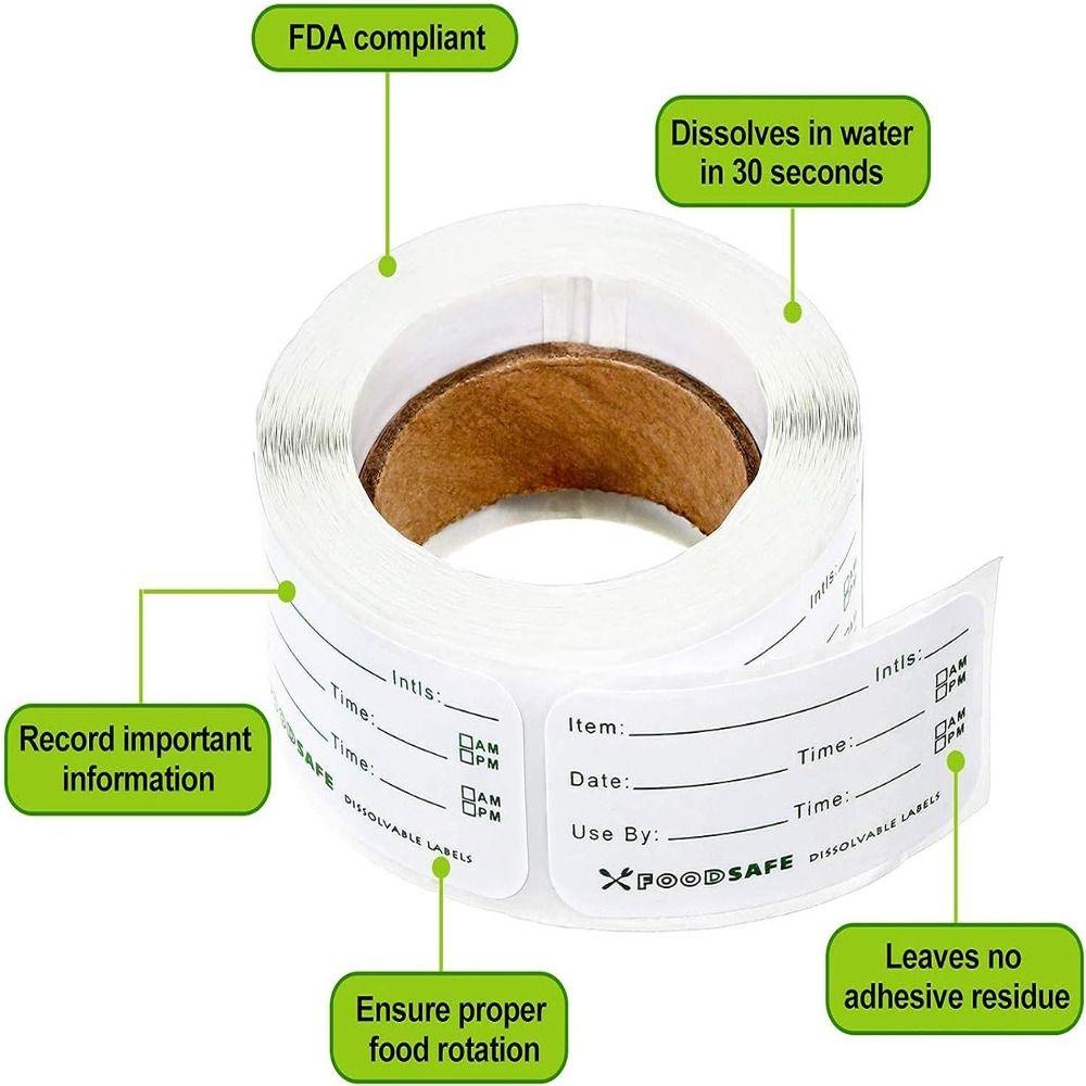 Dissolvable Food Labels 500 Labels Food Label Stickers High-quality