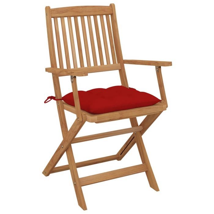 Maison Exclusive - Chaises pliables de jardin lot de 8 avec coussins Bois d'acacia