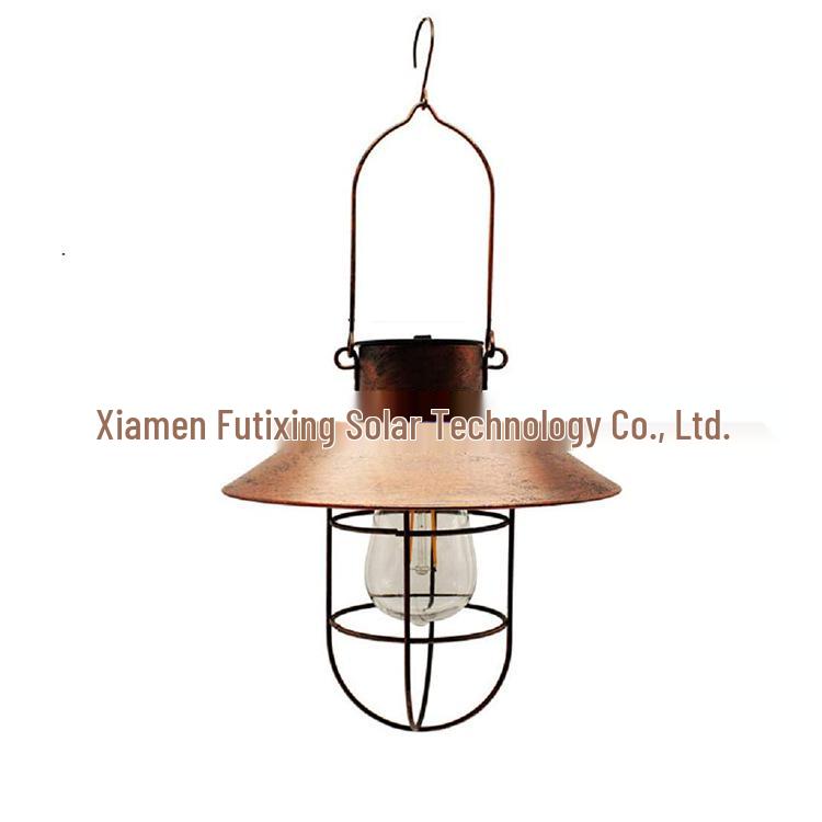 Solar Wrought Iron Hanging Light for Outdoor Courtyards and Balconies