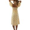 Women's Dress U Neck Ruffle Floral Wrap Maxi Dress Split Dress
