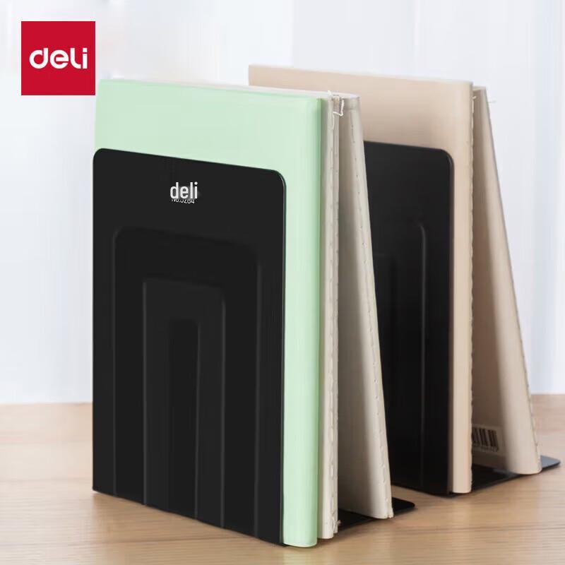 Deli 7-inch L-shaped Metal Desktop Bookends