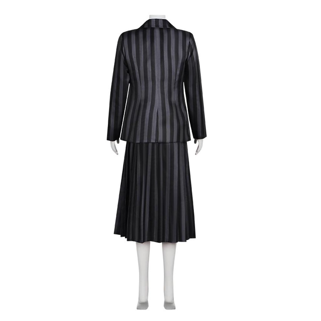 Addams Family Wednesday Addams Cosplay Costume One Piece Costume Christmas Halloween Event Cosplay Costume [YAORUI] (Uniform, 130)