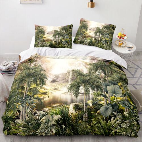 Skogslandskap Påslakan Quilt Cover Sängkläder Set Örngott Enkel Dubbel King Art