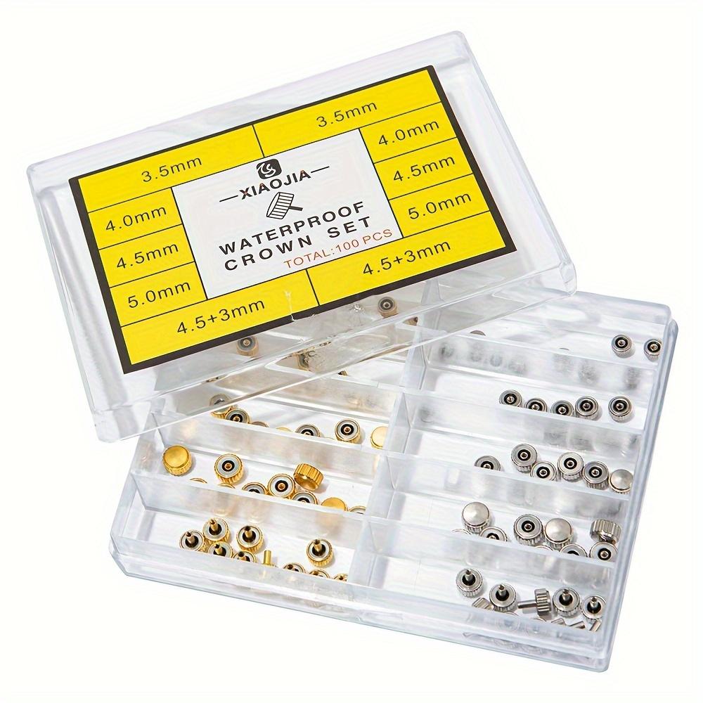 

100 шт. Ремонт часов Заводная головка часов, Полностью стальная Кварцевая Механическая Заводная головка, Водонепроницаемые Накладные Аксессуары для часов 100pcs